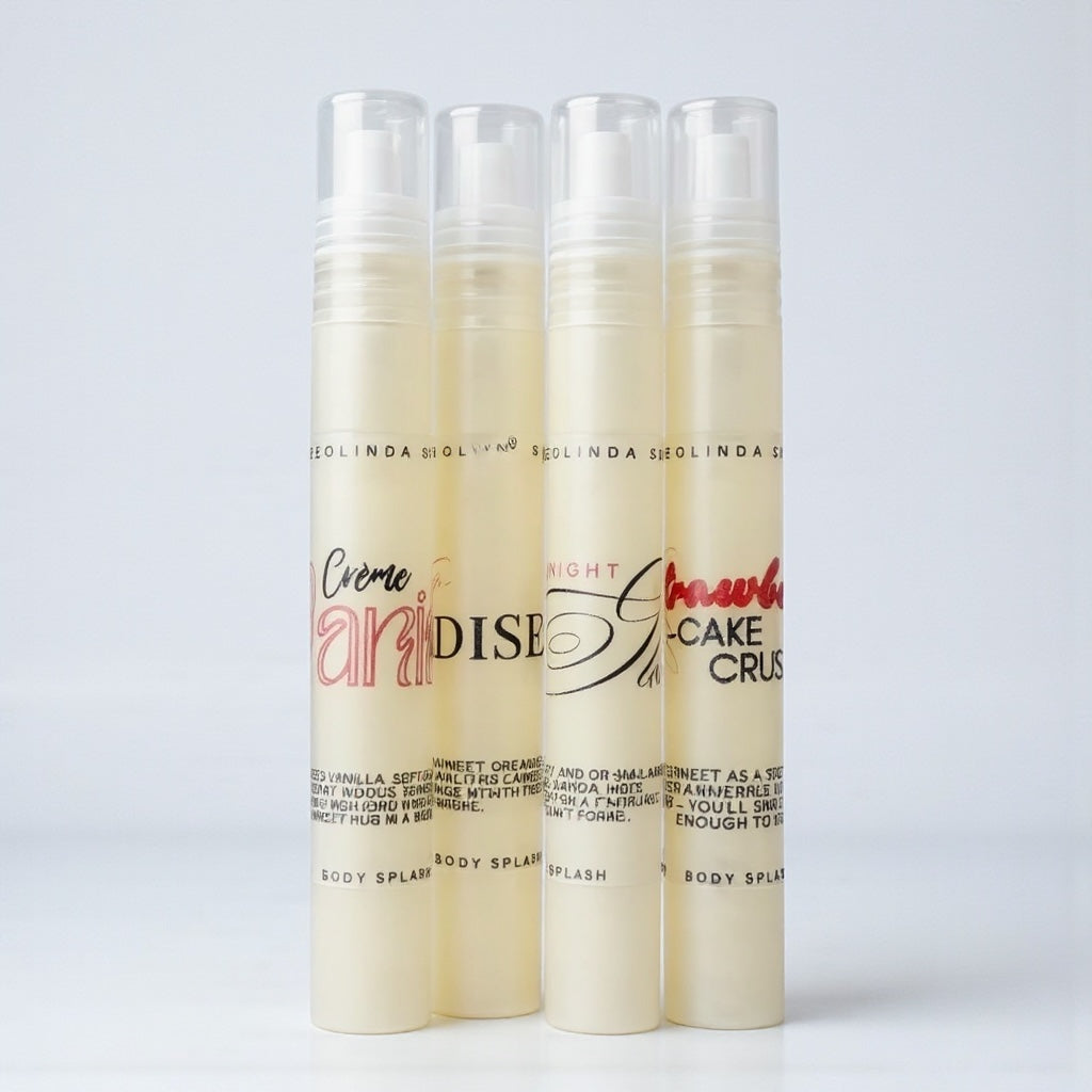 4 Sample Size Body Splashes Deolinda Cosmetics & Skins ®